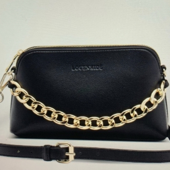 Louenhide Lindy Shoulder Bag, evening bag,  Black Vegan Leather New - Picture 7 of 15